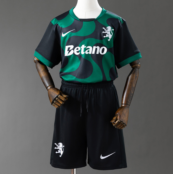 2025-26 Sporting Lisbon Kids Fifth Soccer Kits Shirt With Shorts